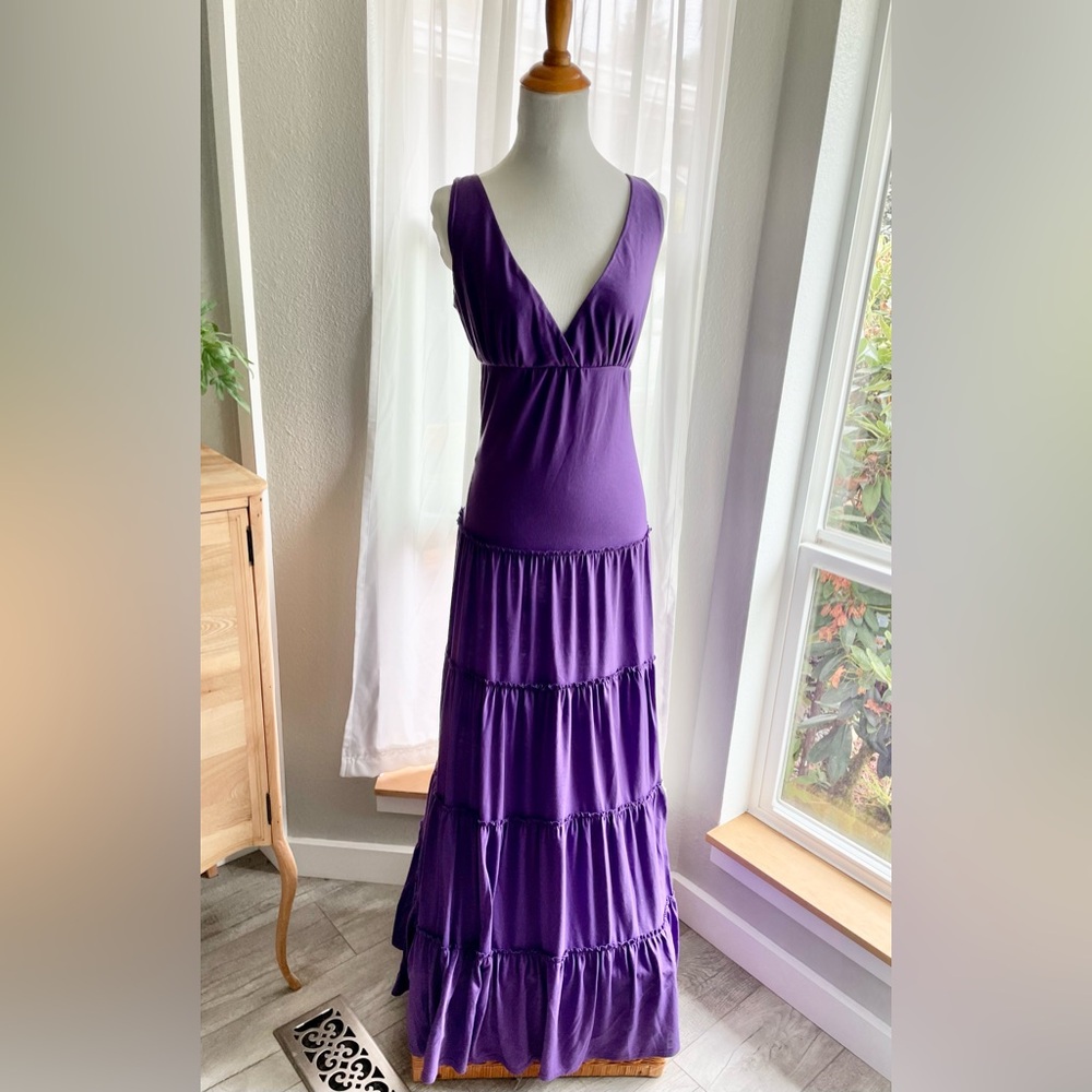 6 Degrees Royal Purple Tiered Maxi Dress- Size Medium